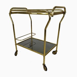 Vintage Gold Brass Bar Cart, 1960s-EAD-943743