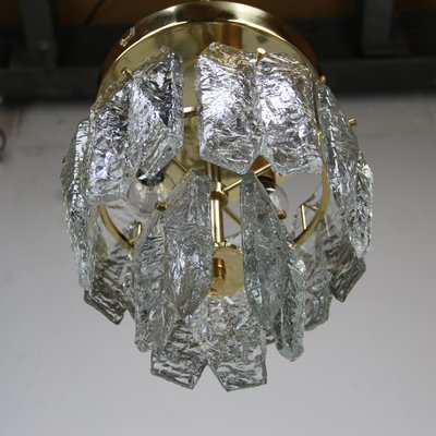 Vintage Gold Crystal & Metal Ceiling Lamp from Kalmar-NE-1279457