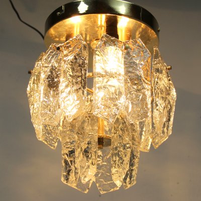 Vintage Gold Crystal & Metal Ceiling Lamp from Kalmar-NE-1279457