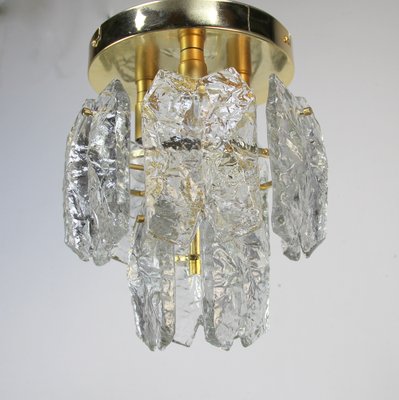 Vintage Gold Crystal & Metal Ceiling Lamp from Kalmar-NE-1279457