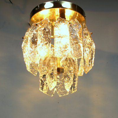 Vintage Gold Crystal & Metal Ceiling Lamp from Kalmar-NE-1279457