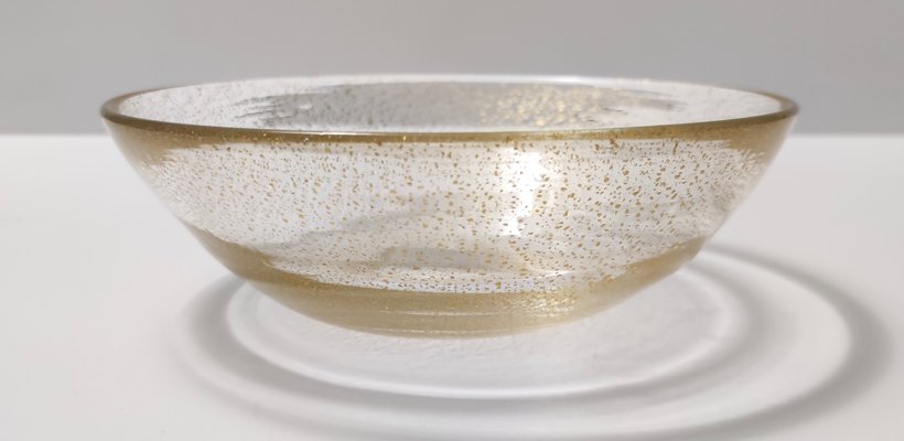 Vintage Gold Flecked Murano Glass Bowl, 1970s-JPQ-2019986