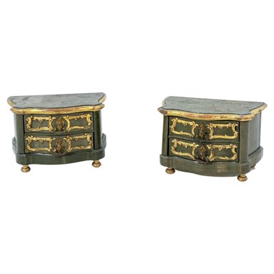 Vintage Gold Lacquered Wood Jewel Boxes, Set of 2-RCE-1230485