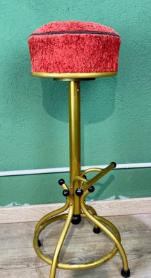 Vintage Gold & Red Bar Stool-ROJ-1317659