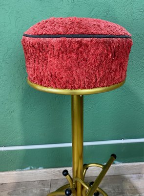 Vintage Gold & Red Bar Stool-ROJ-1317659