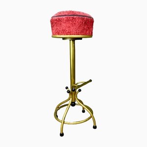 Vintage Gold & Red Bar Stool-ROJ-1317659