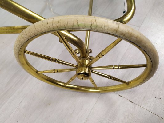 Vintage Golden Brass & Glass Trolley-EAD-1286947