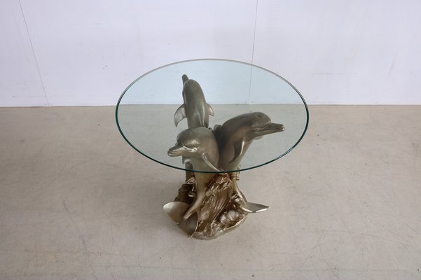 Vintage Golden Dolphins Table-FUN-987858