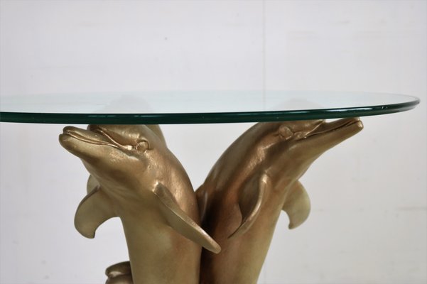 Vintage Golden Dolphins Table-FUN-987858