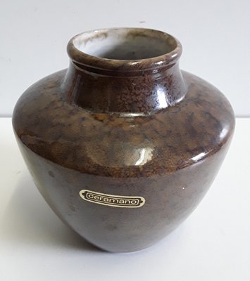 Vintage Gray-Brown Ceramic Model Number 544 Nubia Vase from Ceramano, 1960s-HOI-919538