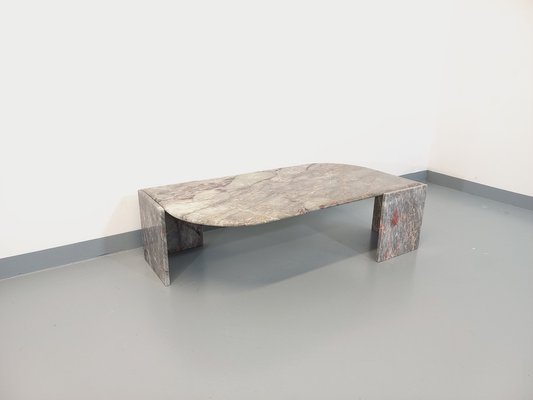 Vintage Gray Marble Coffee Table, 1970s-AHO-1737009