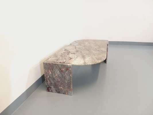 Vintage Gray Marble Coffee Table, 1970s-AHO-1737009