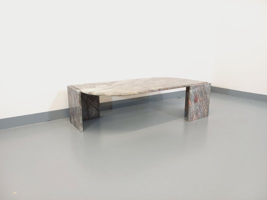 Vintage Gray Marble Coffee Table, 1970s-AHO-1737009