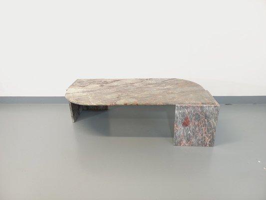 Vintage Gray Marble Coffee Table, 1970s-AHO-1737009