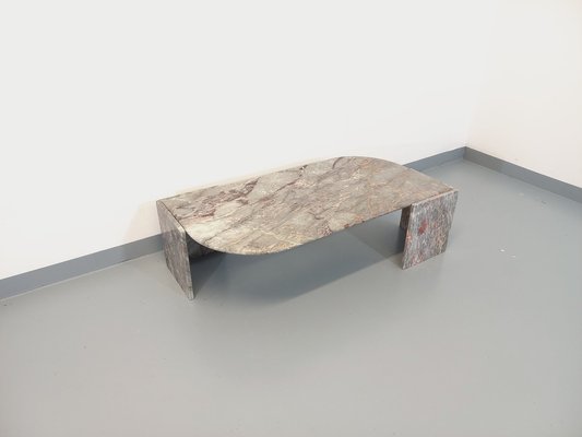 Vintage Gray Marble Coffee Table, 1970s-AHO-1737009