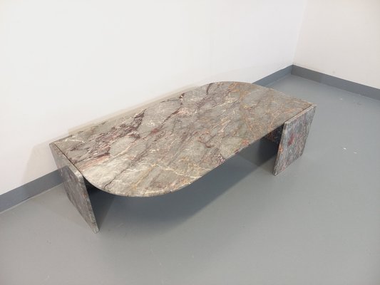 Vintage Gray Marble Coffee Table, 1970s-AHO-1737009