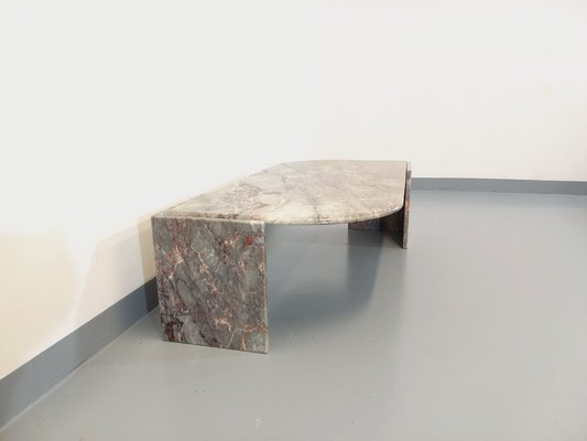 Vintage Gray Marble Coffee Table, 1970s-AHO-1737009