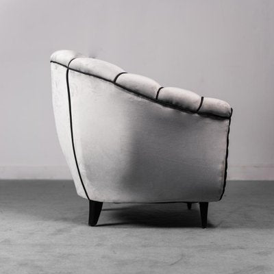 Vintage Gray Velvet Armchair, 1950s-ZLY-1240478