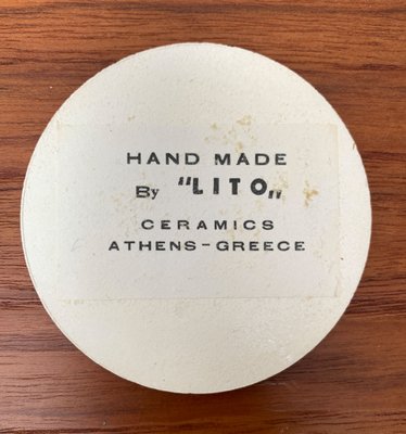 Vintage Greek Ceramic Handmade Coaster from Lito Niarchos, Set of 13-UAH-1377560