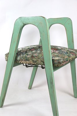 Vintage Green Flower Stools, Set of 2-UJQ-744222