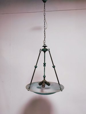 Vintage Green Glass Chandelier-QLH-820151