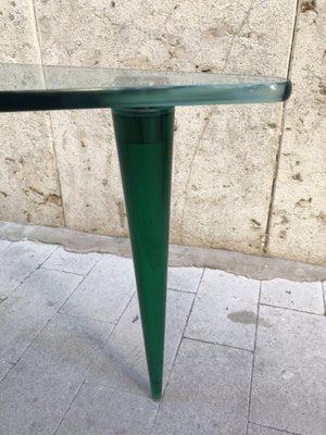 Vintage Green Glass Coffee Table, 1960s-OLY-1034891