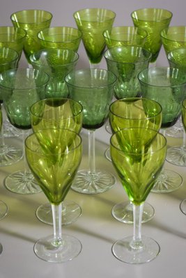 Vintage Green Glasses, 1890s, Set of 31-AOI-1724532