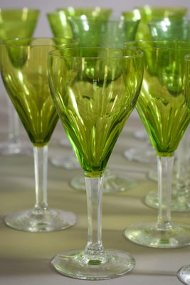 Vintage Green Glasses, 1890s, Set of 31-AOI-1724532