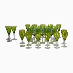 Vintage Green Glasses, 1890s, Set of 31-AOI-1724532