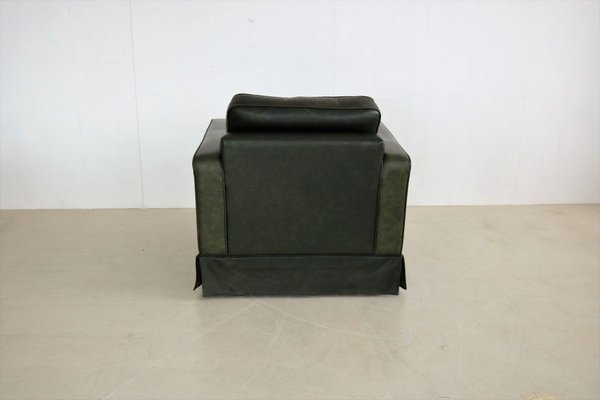 Vintage Green Leather Club Chair-FUN-914049