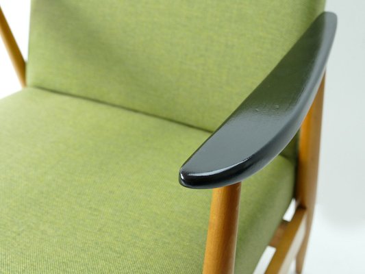 Vintage Green Lounge Chair in Beech, 1960s-HDN-1750302