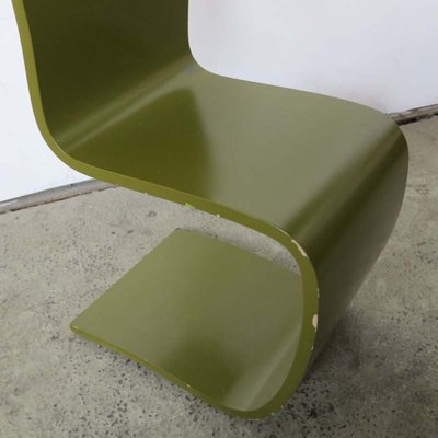 Vintage Green Plywood Dining Chairs, 1960s, Set of 4-WK-548722