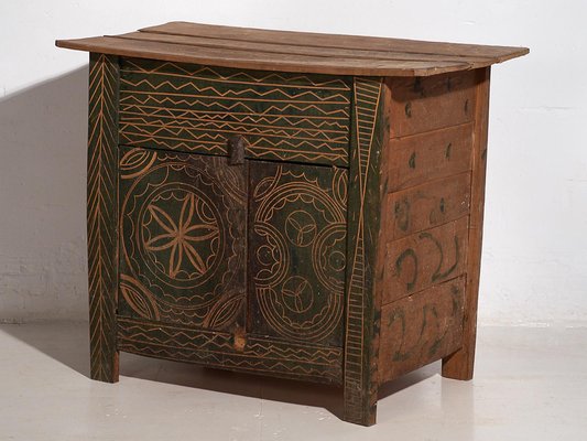 Vintage Green Primitive Style Chest of Drawers, 1920-ZNJ-2035296