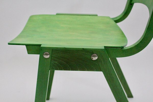 Vintage Green Stacking Dining Chairs by Roland Rainer, Vienna, 1952, Set of 12-NB-920101