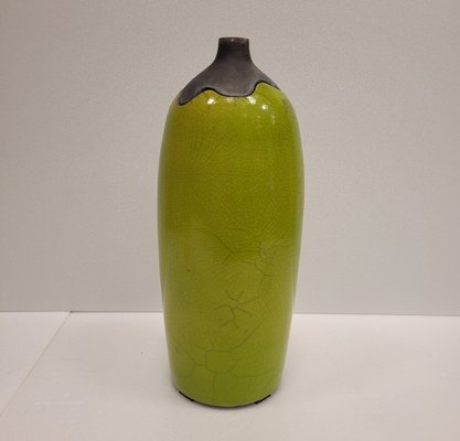 Vintage Green Vases in Raku Ceramics from Befos, Set of 3-NUC-1788266