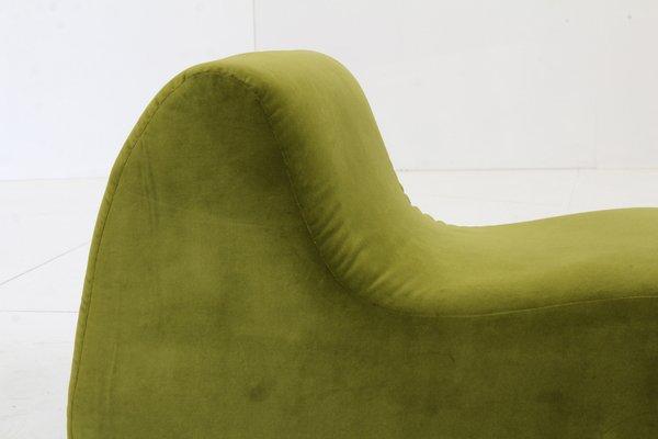 Vintage Green Velvet Lounge Chair, Italy, 1970s-HFL-1813595