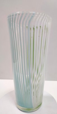 Vintage Green, White and Light Blue Murano Glass Vase attributed to Dino Martens, 1950s-JPQ-2035655