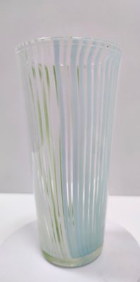 Vintage Green, White and Light Blue Murano Glass Vase attributed to Dino Martens, 1950s-JPQ-2035655