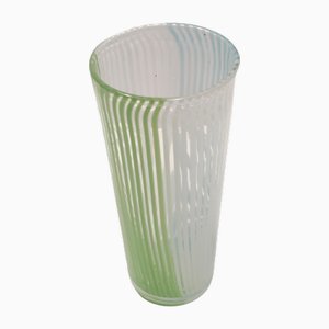 Vintage Green, White and Light Blue Murano Glass Vase attributed to Dino Martens, 1950s-JPQ-2035655