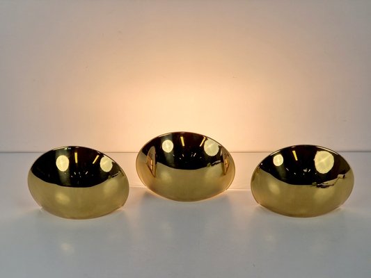 Vintage Half Moon Wall Lamp in Brass, 1980, Set of 3-AXJ-2027182