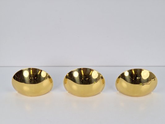 Vintage Half Moon Wall Lamp in Brass, 1980, Set of 3-AXJ-2027182