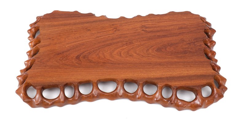 Vintage Hand Carved Serving Tray in Teak, 1970s-GCG-1732194