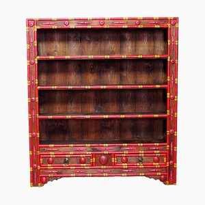 Vintage Hand Carved Wooden Bookshelf, Pakistan Punjab, 1990s-UZN-1409058