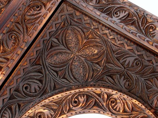 Vintage Hand Carved Wooden Hall Console Tables, 1990s-UZN-1409069