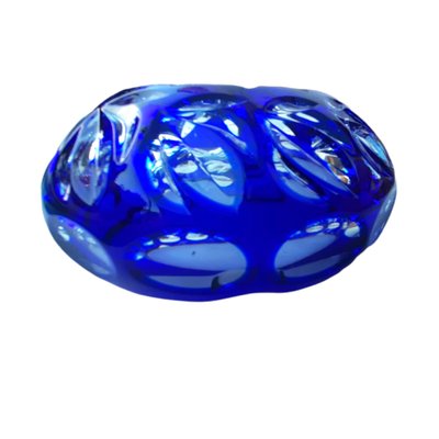 Vintage Hand Cut Blue Crystal Ashtray-TCS-1329179