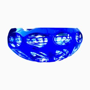 Vintage Hand Cut Blue Crystal Ashtray-TCS-1329179