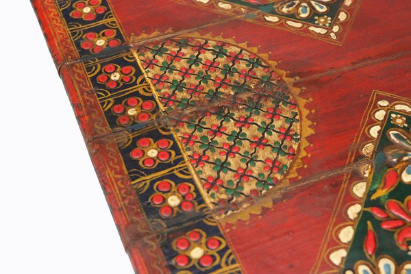 Vintage Hand-Painted Low Coffee Table, Afghanistan, 1970s-UZN-1401125