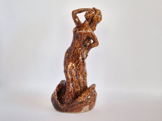 Vintage Handcrafted Ceramic Abstract Woman Sculpture, 1970s-WMP-2042046