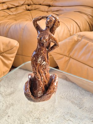 Vintage Handcrafted Ceramic Abstract Woman Sculpture, 1970s-WMP-2042046