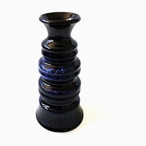 Vintage Handmade Blue Glazed Vase by K. Hedin, Leksand, Sweden-JKV-1786121